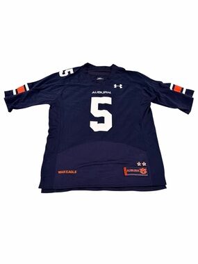 Under Armour Auburn Tigers Jersey Mens M Navy #5 HeatGear NWT Authentic